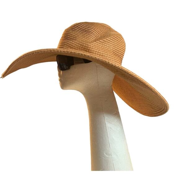 Women's Wide Brim Floppy Paper Straw Sun Hat Beach Resort Pool Summer Pineapple - Picture 4 of 12